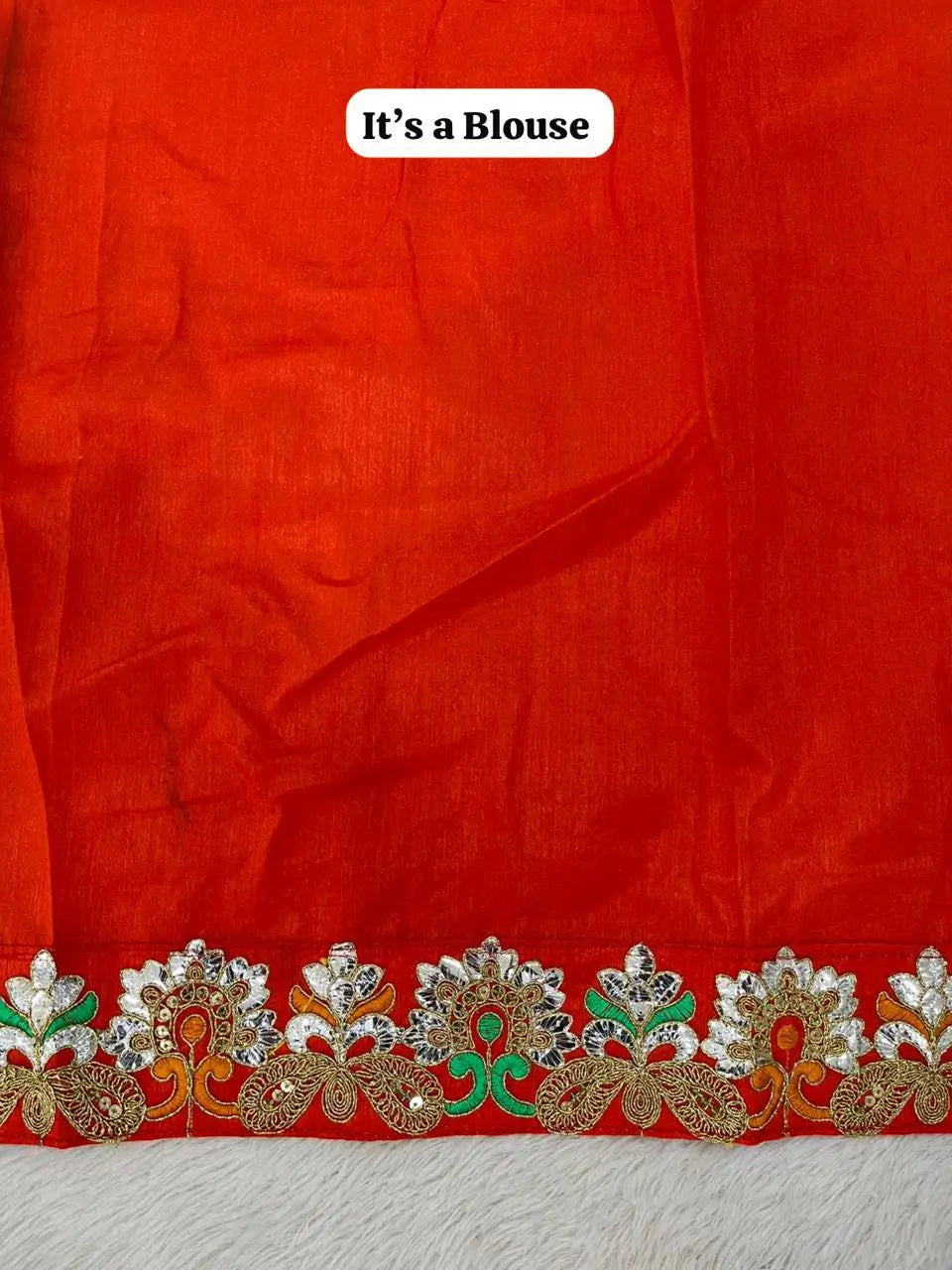 Red Patola Print Vichitra Silk Saree