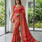 Red Patola Print Vichitra Silk Saree