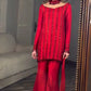 Red Rangoli Silk Embroidered Sharara Set