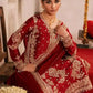 Red Roman Silk Kurta Palazzo Set with Dupatta