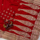 Red Sequin Dori Saree with Unstitched Blouse