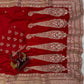 Red Sequin Dori Saree with Unstitched Blouse