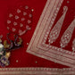 Red Sequin Dori Saree with Unstitched Blouse