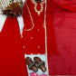 Red Sequin Embroidered Palazzo Suit