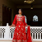 Red Sequin Floral Anarkali