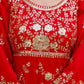 Red Sequin Floral Anarkali