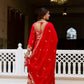 Red Sequin Floral Anarkali
