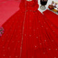 Red Sequin Georgette Anarkali
