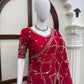 Red Zari Jaal Saree