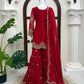 Red Zari Sequin Sharara