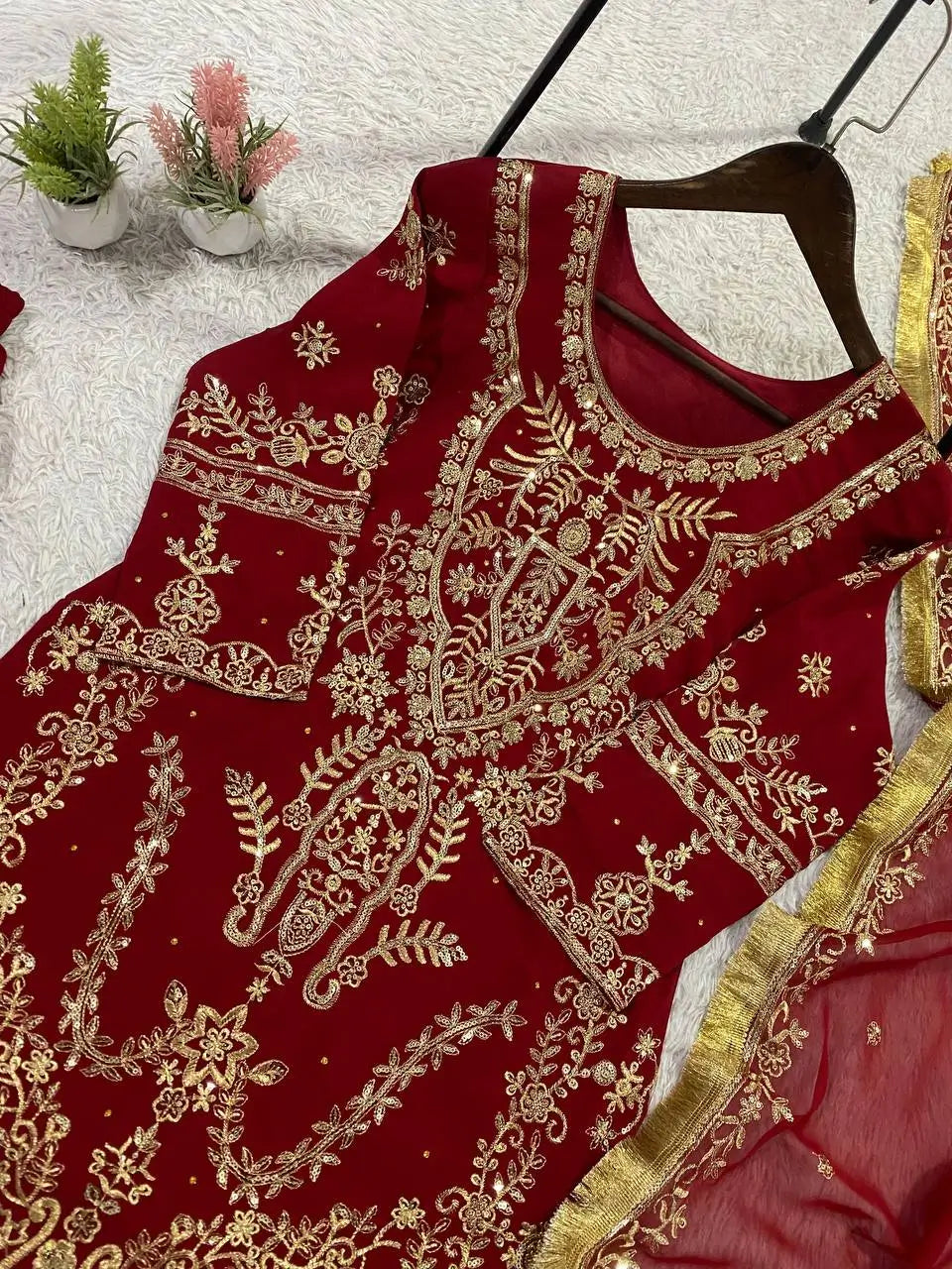 Regal Embroidered Palazzo Suit Set for Wedding and Festive Wear