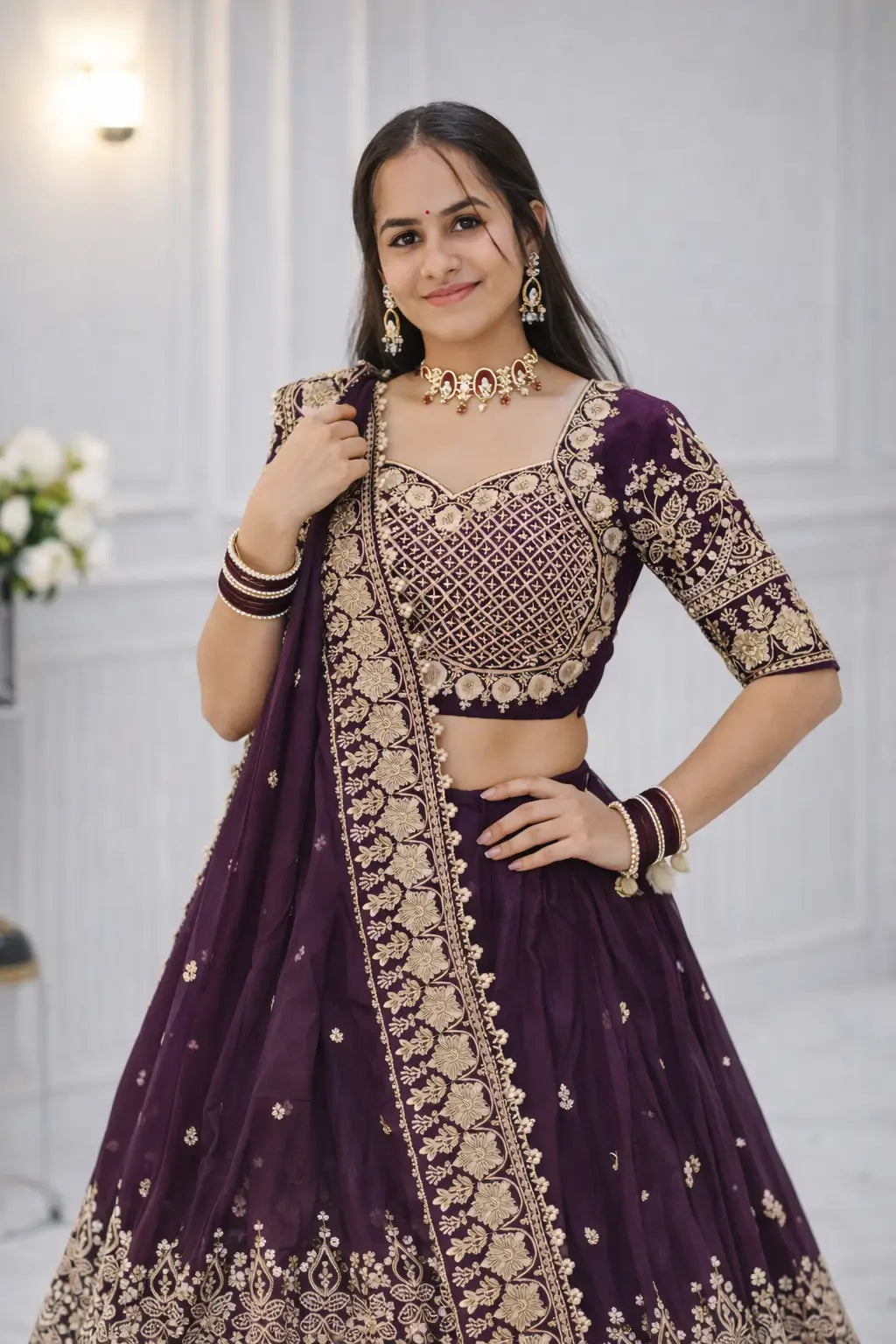 Regal Festive Embroidered Lehenga Choli Set