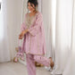 Regal Mirror Work Silk Kurta Pant Set with Batwa for Festive and Wedding Wear