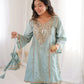 Regal Mirror Work Silk Kurta Pant Set with Batwa for Festive and Wedding Wear