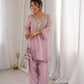 Regal Mirror Work Silk Kurta Pant Set with Batwa for Festive and Wedding Wear