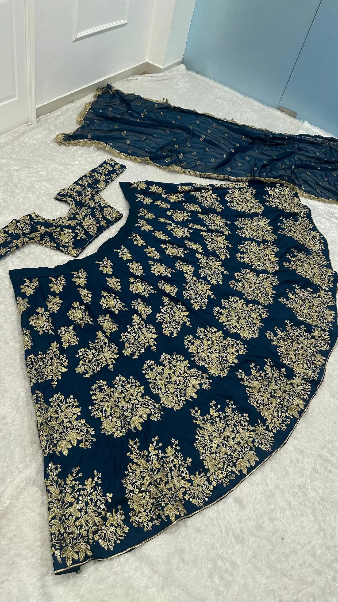 Regal Polo Silk Embroidered Lehenga Set for Wedding and Grand Occasions