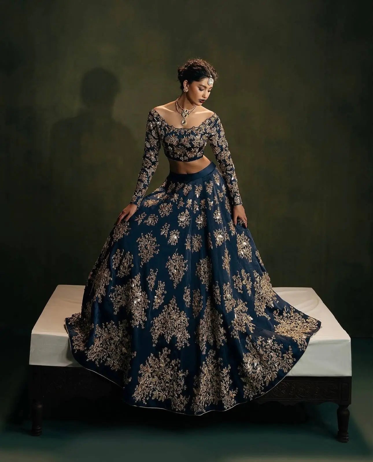 Regal Polo Silk Embroidered Lehenga Set for Wedding and Grand Occasions