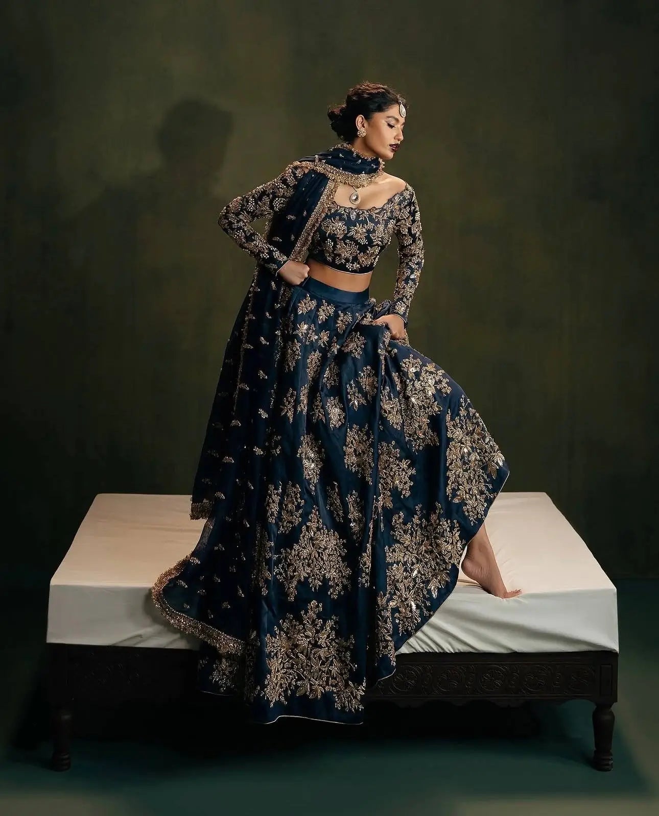 Regal Polo Silk Embroidered Lehenga Set for Wedding and Grand Occasions