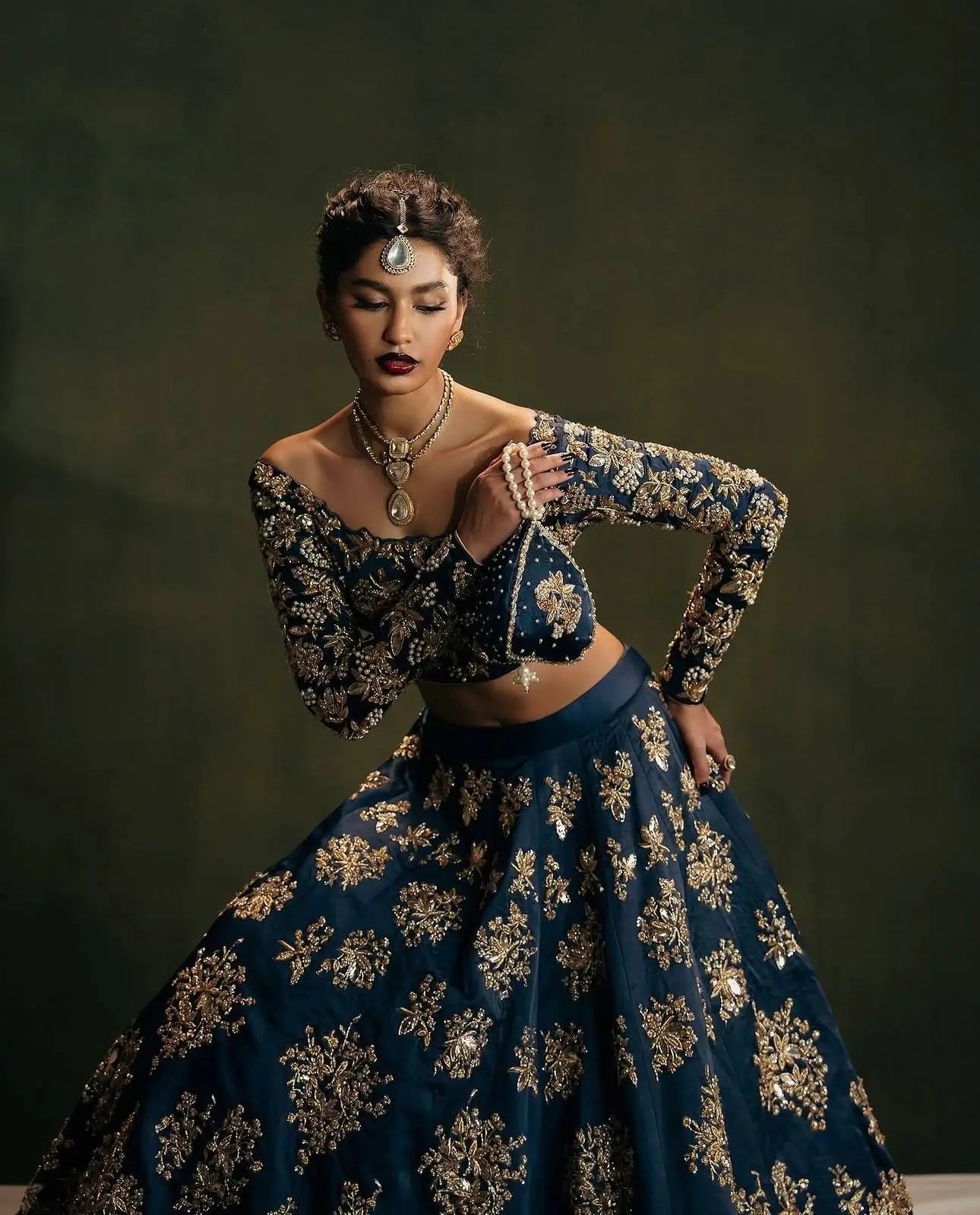 Regal Polo Silk Embroidered Lehenga Set for Wedding and Grand Occasions