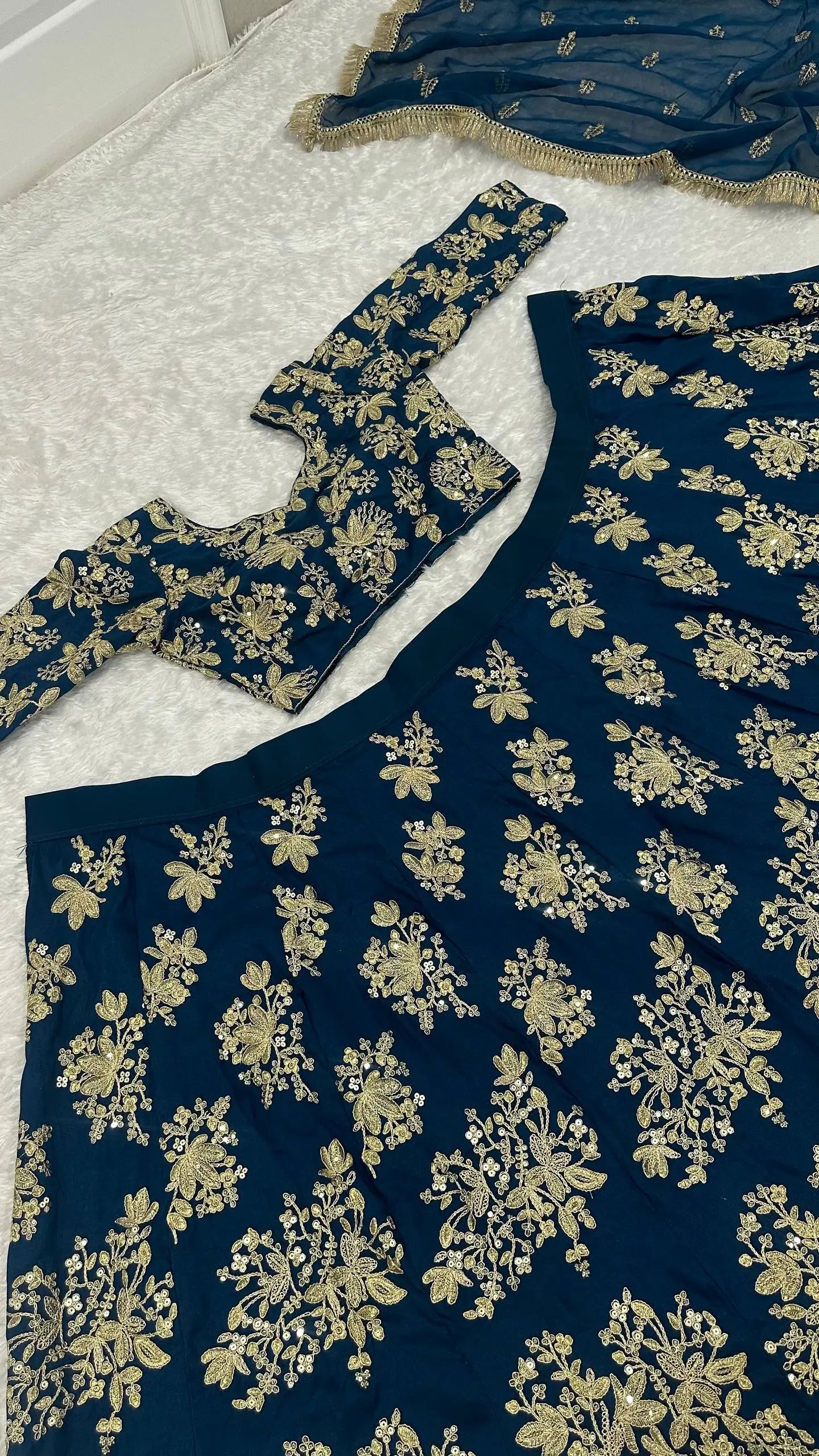Regal Polo Silk Embroidered Lehenga Set for Wedding and Grand Occasions
