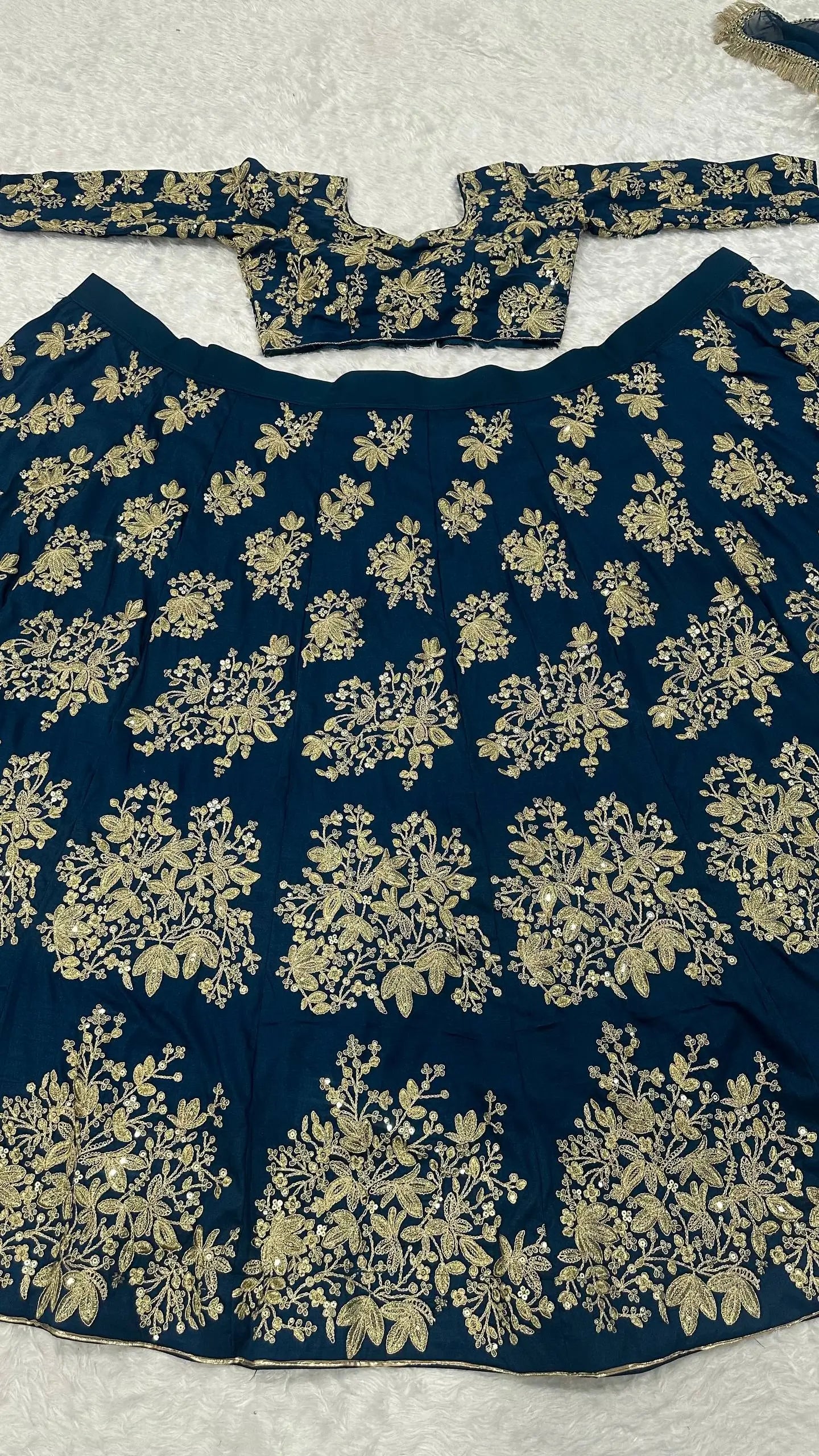 Regal Polo Silk Embroidered Lehenga Set for Wedding and Grand Occasions