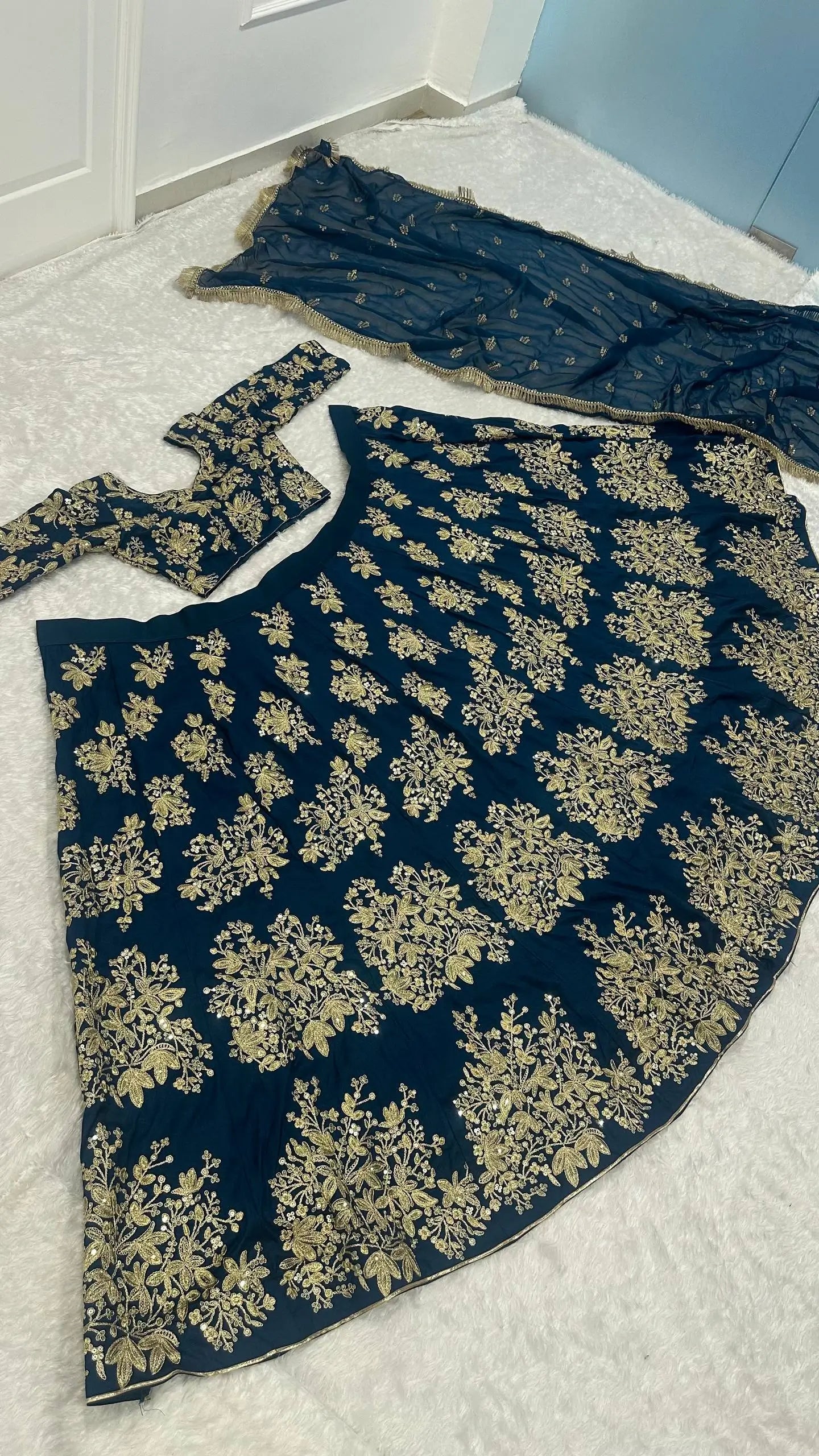 Regal Polo Silk Embroidered Lehenga Set for Wedding and Grand Occasions
