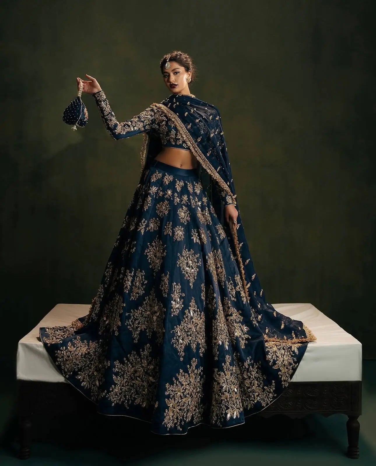 Regal Polo Silk Embroidered Lehenga Set for Wedding and Grand Occasions
