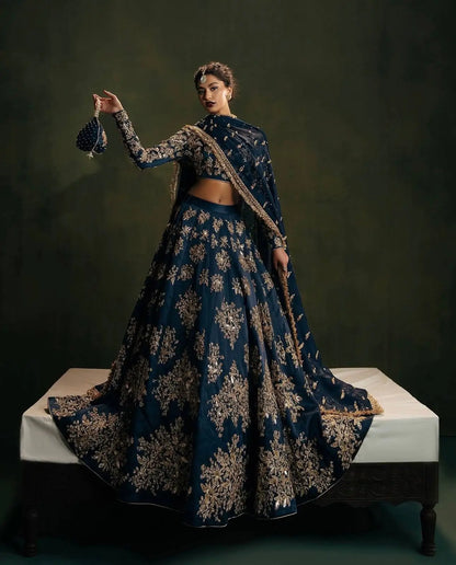 Regal Polo Silk Embroidered Lehenga Set for Wedding and Grand Occasions