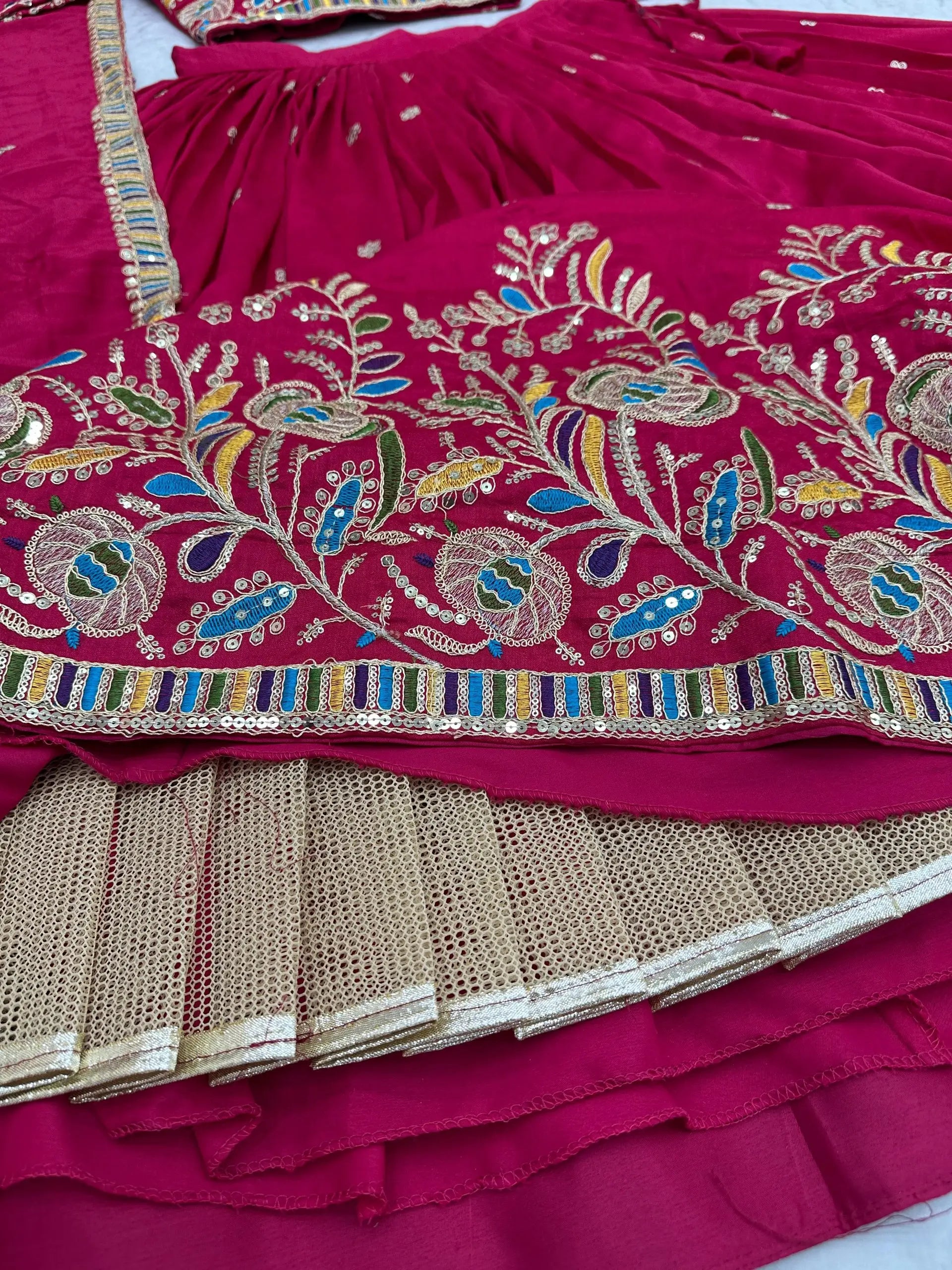 Regal Vichitra Embroidered Lehenga Set