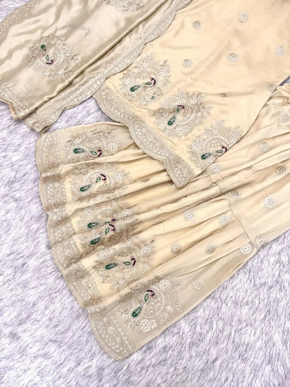 Regal Vichitra Silk Sharara Suit Set for Festive and Wedding Wear