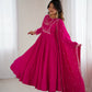 Roman Chanderi Silk Embroidered Anarkali Suit Set