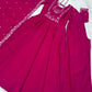 Roman Chanderi Silk Embroidered Anarkali Suit Set
