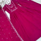 Roman Chanderi Silk Embroidered Anarkali Suit Set
