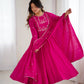 Roman Chanderi Silk Embroidered Anarkali Suit Set