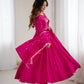 Roman Chanderi Silk Embroidered Anarkali Suit Set