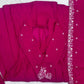 Roman Chanderi Silk Embroidered Anarkali Suit Set