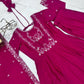Roman Chanderi Silk Embroidered Anarkali Suit Set
