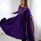 Roman Chanderi Silk Embroidered Anarkali Suit Set