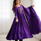 Roman Chanderi Silk Embroidered Anarkali Suit Set