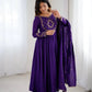 Roman Chanderi Silk Embroidered Anarkali Suit Set