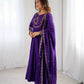 Roman Chanderi Silk Embroidered Anarkali Suit Set