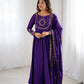 Roman Chanderi Silk Embroidered Anarkali Suit Set