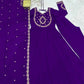 Roman Chanderi Silk Embroidered Anarkali Suit Set