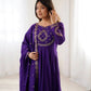 Roman Chanderi Silk Embroidered Anarkali Suit Set