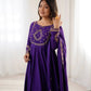 Roman Chanderi Silk Embroidered Anarkali Suit Set