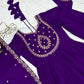 Roman Chanderi Silk Embroidered Anarkali Suit Set