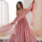 Roman Chanderi Silk Embroidered Anarkali Suit Set