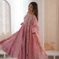 Roman Chanderi Silk Embroidered Anarkali Suit Set