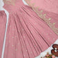 Roman Chanderi Silk Embroidered Anarkali Suit Set