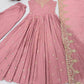 Roman Chanderi Silk Embroidered Anarkali Suit Set
